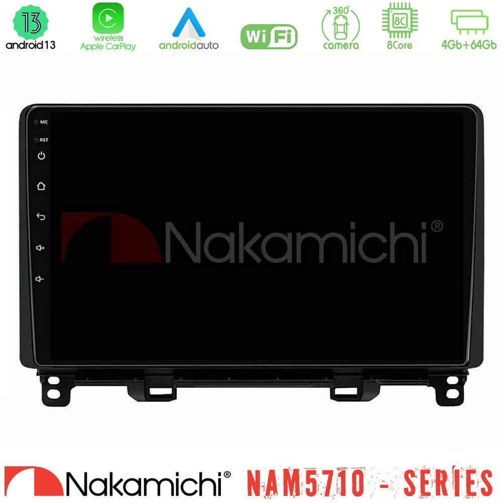 Nakamichi NAM5710 Series 8Core Android13 4+64GB  Honda Jazz 2021-2025 Navigation Multimedia Tablet 9"