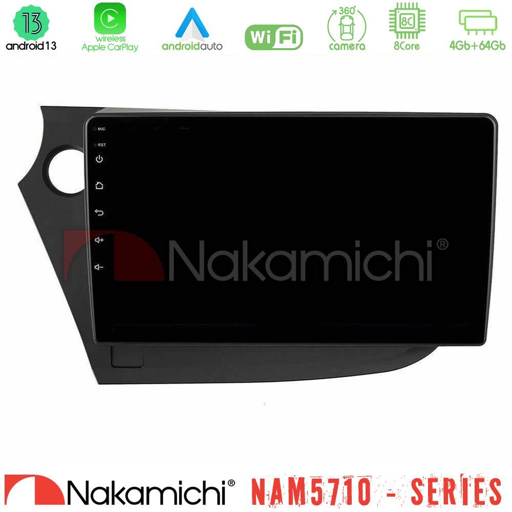 Nakamichi NAM5710 Series 8Core Android13 4+64GB  Honda Insight 2009-2015 Navigation Multimedia Tablet 9"