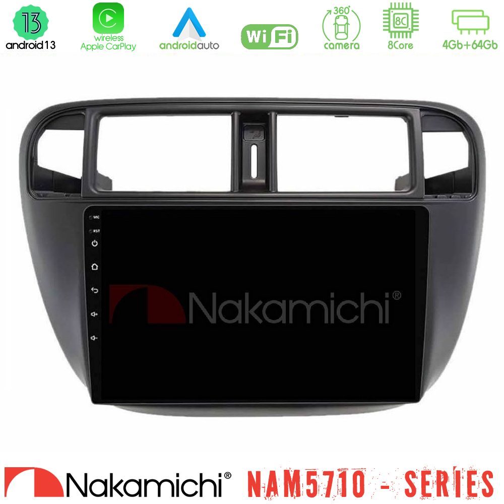 Nakamichi NAM5710 Series 8Core Android13 4+64GB Honda Civic 1995-2001 Navigation Multimedia Tablet 9"