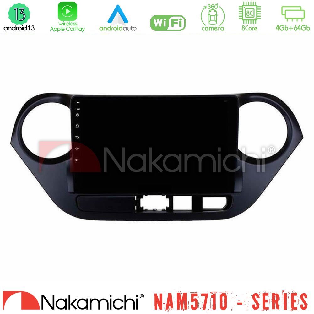 Nakamichi NAM5710 Series 8Core Android13 4+64GB  Hyundai i10 2014-2020 Navigation Multimedia Tablet 9"