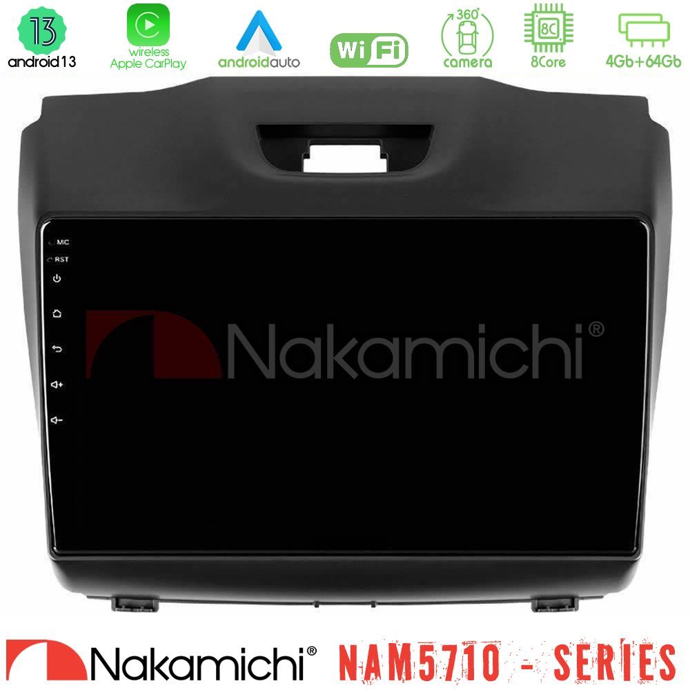 Nakamichi NAM5710 Series 8Core Android13 4+64GB Isuzu D-MAX 2012-2019 Navigation Multimedia Tablet 9"