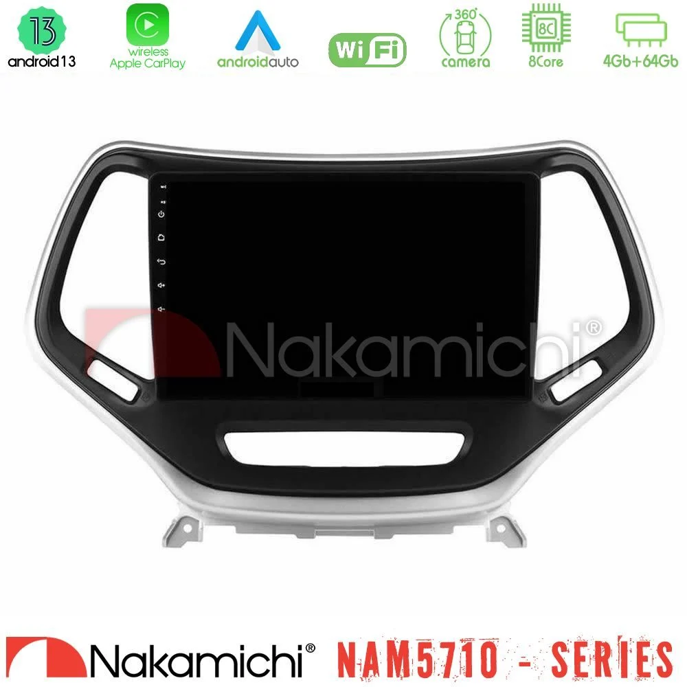 Nakamichi NAM5710 Series 8Core Android13 4+64GB  Jeep Cherokee 2014-2019 Navigation Multimedia Tablet 9" (Ασημί Χρώμα)