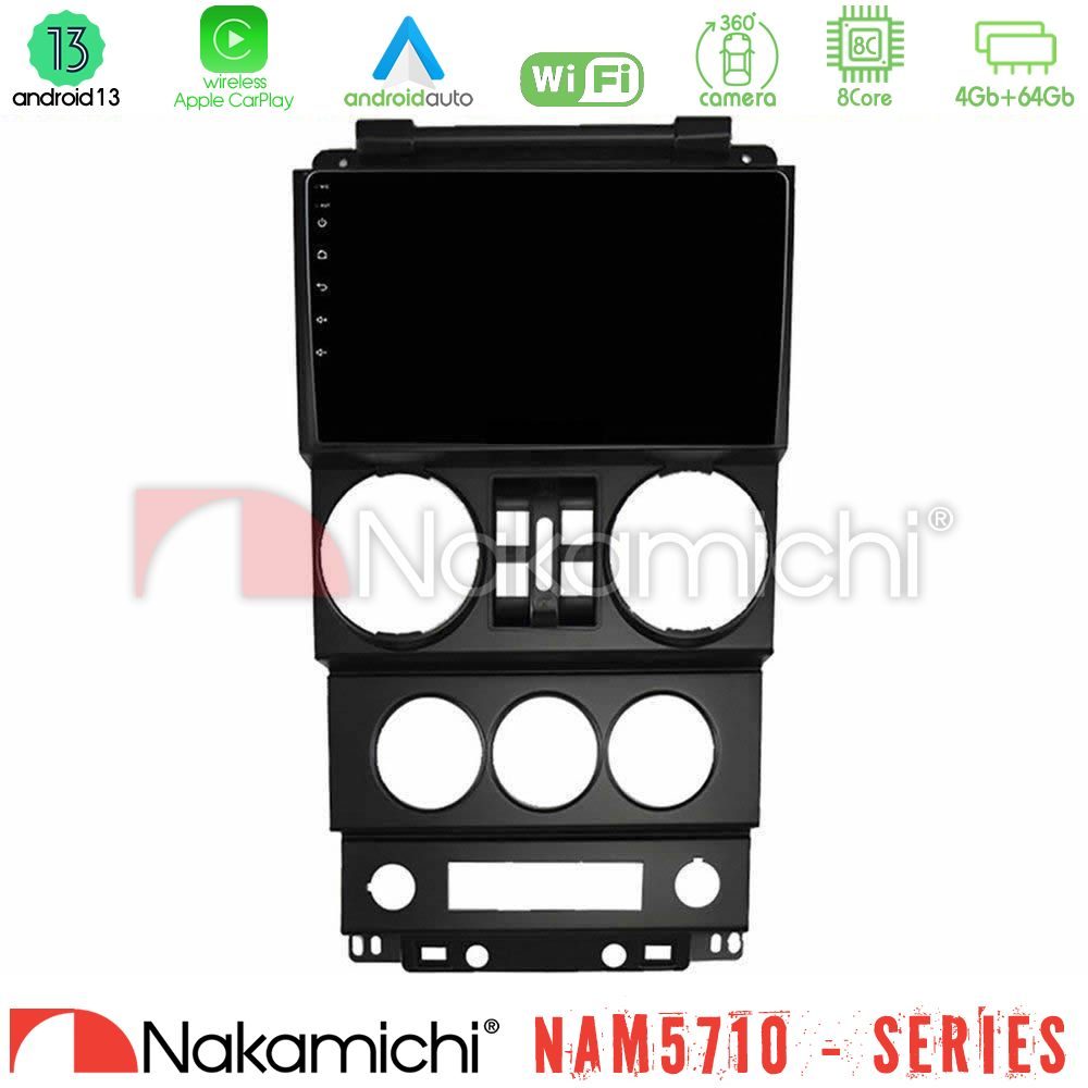Nakamichi NAM5710 Series 8Core Android13 4+64GB  Jeep Wrangler 2008-2010 Navigation Multimedia Tablet 9"