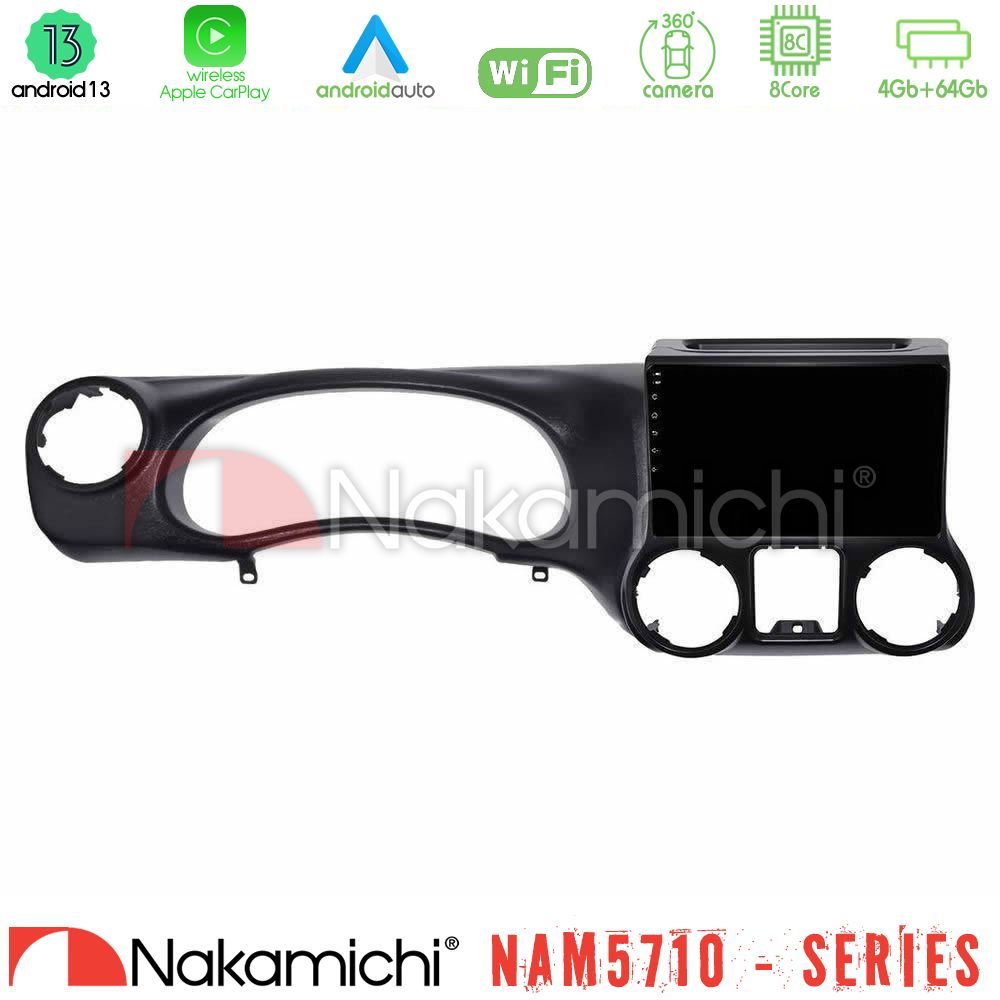Nakamichi NAM5710 Series 8Core Android13 4+64GB  Jeep Wrangler 2011-2014 Navigation Multimedia Tablet 10"