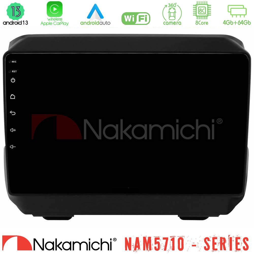Nakamichi NAM5710 Series 8Core Android13 4+64GB Jeep Wrangler 2018-> Navigation Multimedia Tablet 9"