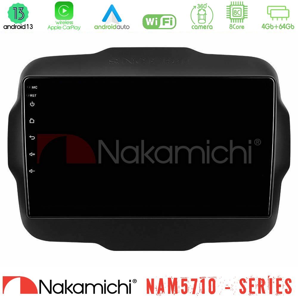 Nakamichi NAM5710 Series 8Core Android13 4+64GB Jeep Renegade 2015-2019 Navigation Multimedia Tablet 9"