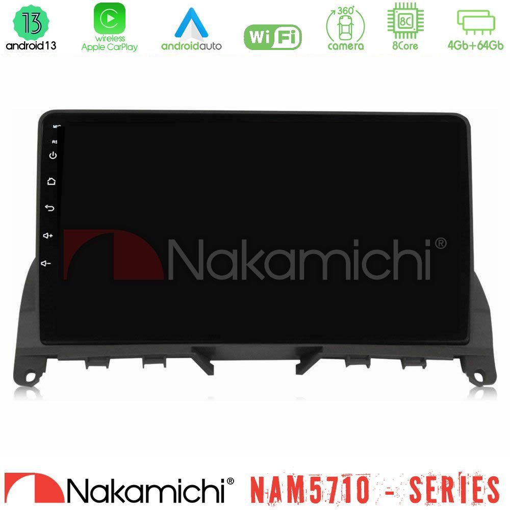 Nakamichi NAM5710 Series 8Core Android13 4+64GB Mercedes C Class W204 Navigation Multimedia Tablet 9" (Σκούρο καφέ)
