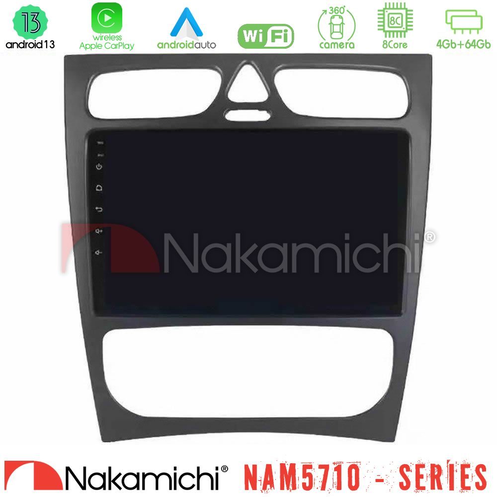 Nakamichi NAM5710 Series 8Core Android13 4+64GB Mercedes C Class (W203) Navigation Multimedia Tablet 9"