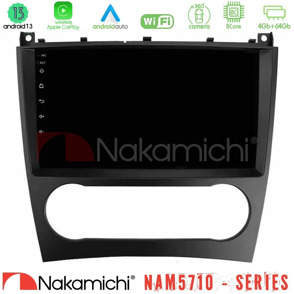 Nakamichi NAM5710 Series 8Core Android13 4+64GB  Mercedes W203 Facelift Navigation Multimedia Tablet 9"
