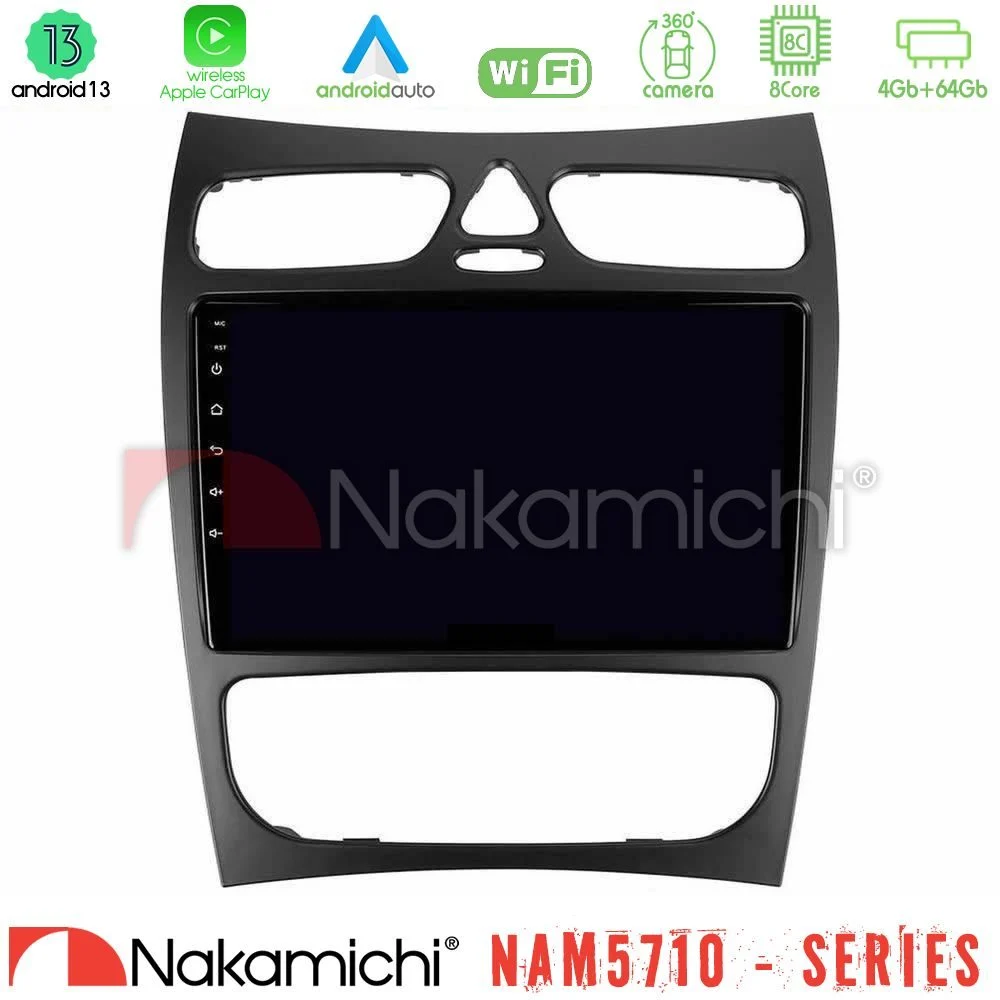 Nakamichi NAM5710 Series 8Core Android13 4+64GB  Mercedes CLK Class W209 2000-2004 Navigation Multimedia Tablet 9"