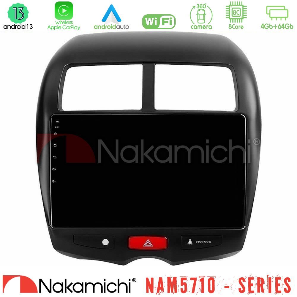 Nakamichi NAM5710 Series 8Core Android13 4+64GB Mitsubishi ASX Navigation Multimedia Tablet 10"