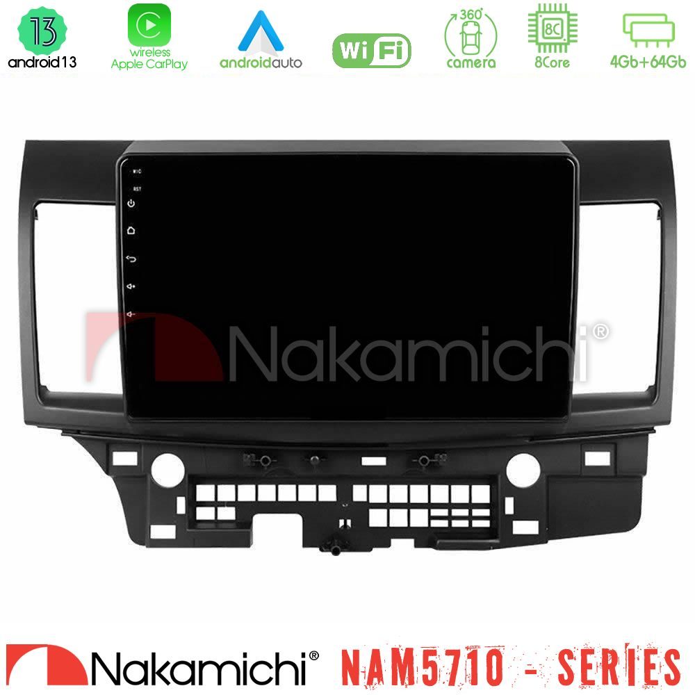 Nakamichi NAM5710 Series 8Core Android13 4+64GB Mitsubishi Lancer 2008 – 2015 Navigation Multimedia Tablet 10"