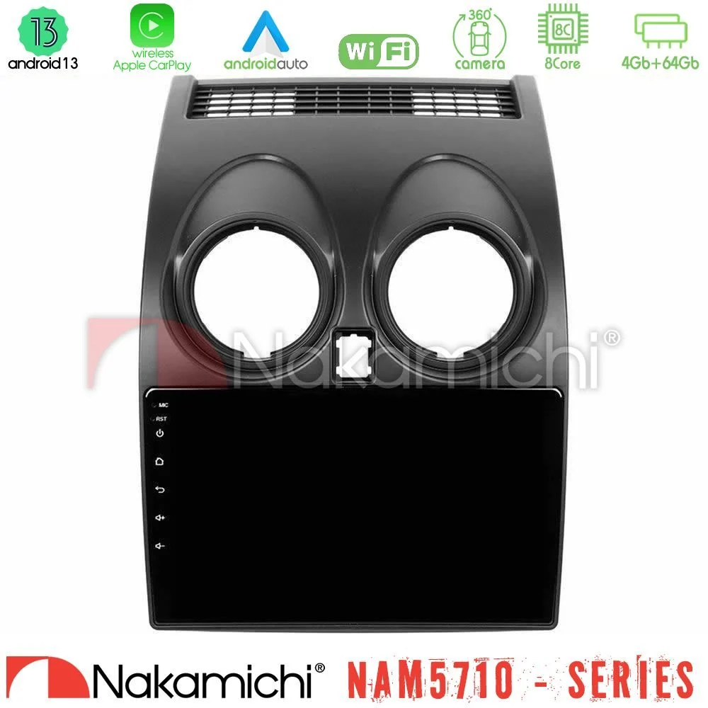 Nakamichi NAM5710 Series 8Core Android13 4+64GB Nissan Qashqai J10 Navigation Multimedia Tablet 9"