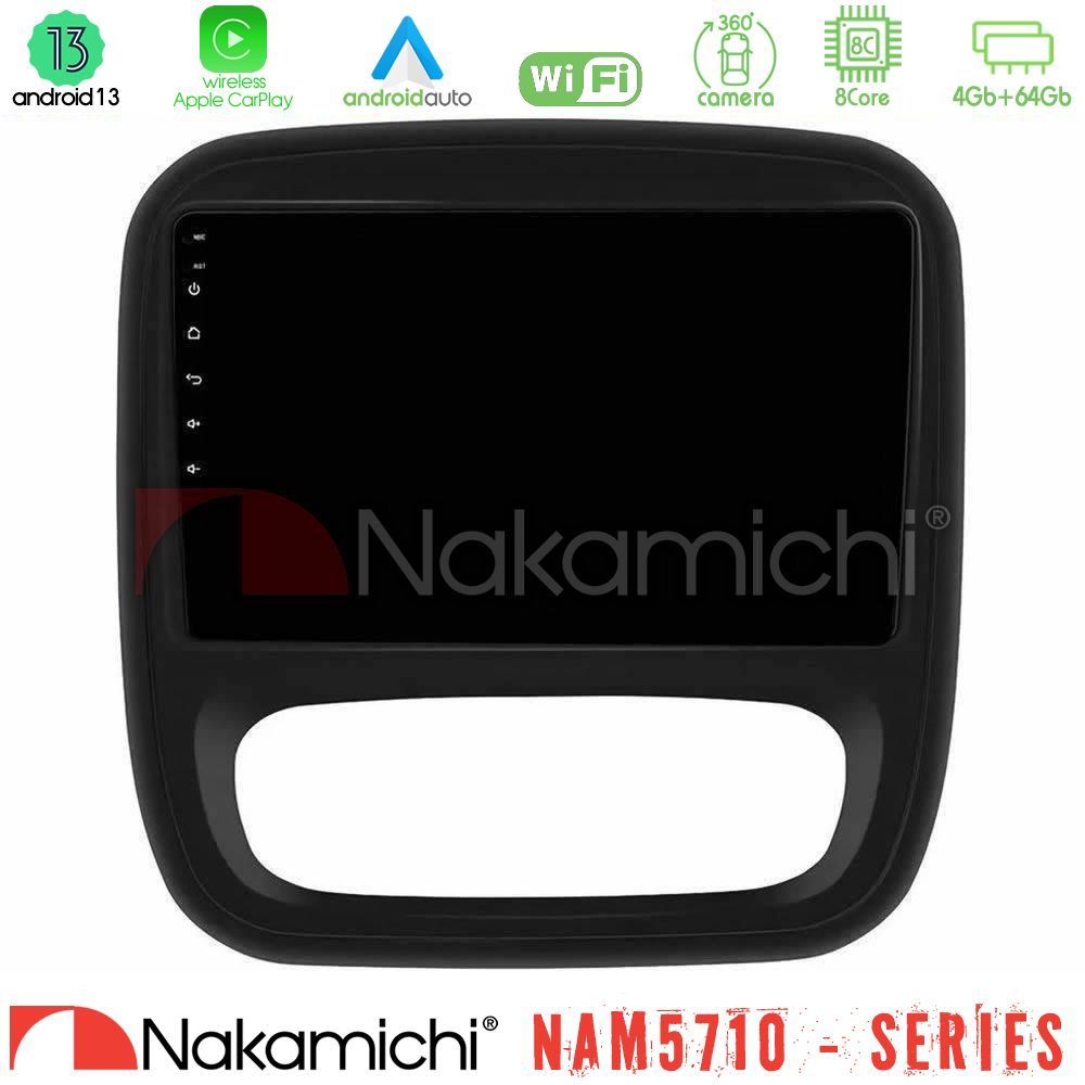 Nakamichi NAM5710 Series 8Core Android13 4+64GB Renault/Nissan/Opel/Fiat Navigation Multimedia Tablet 9"