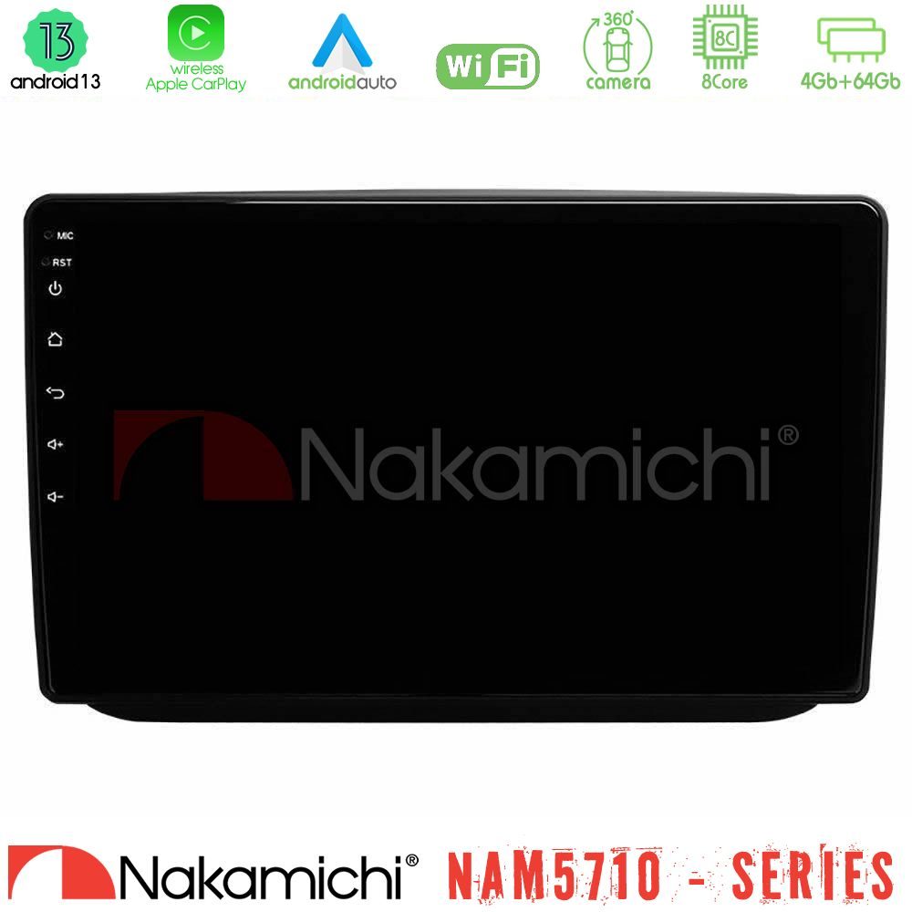 Nakamichi NAM5710 Series 8Core Android13 4+64GB Skoda Fabia 2007-2014 Navigation Multimedia Tablet 10"
