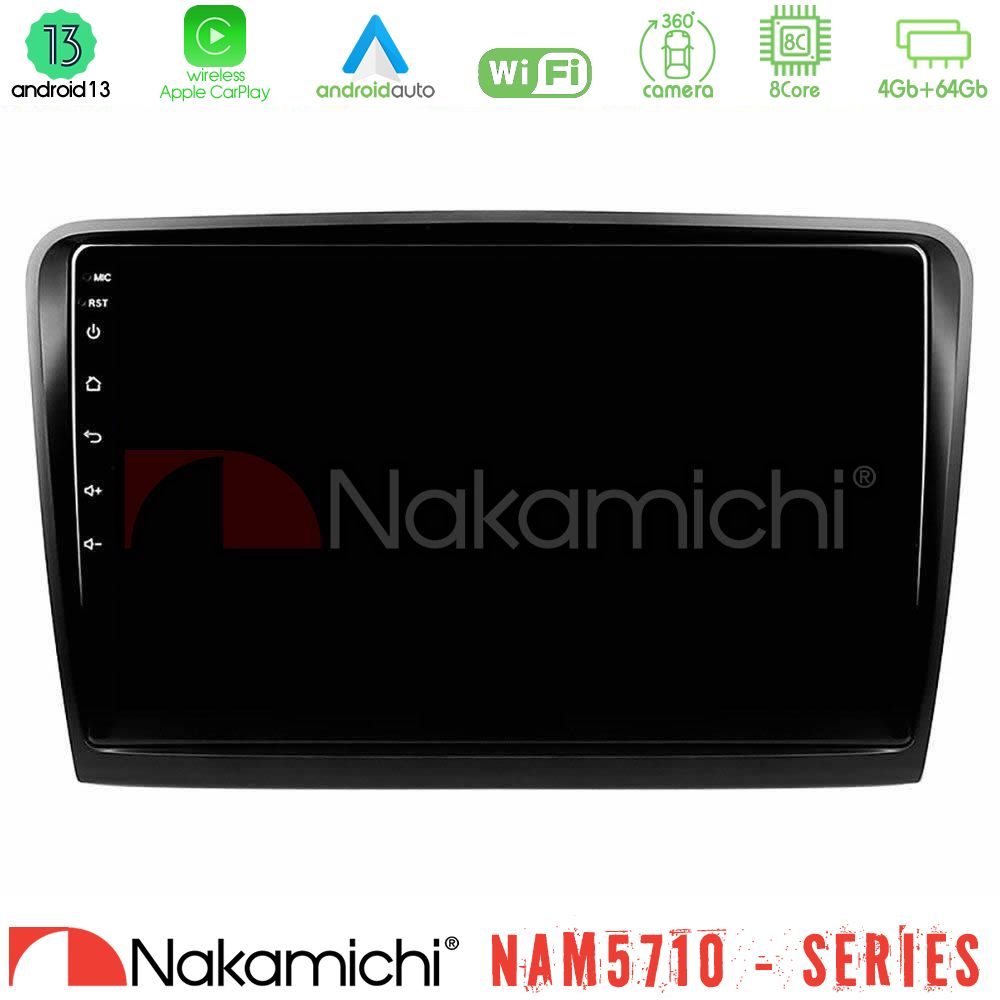 Nakamichi NAM5710 Series 8Core Android13 4+64GB Skoda Superb 2008-2015 Navigation Multimedia Tablet 10"
