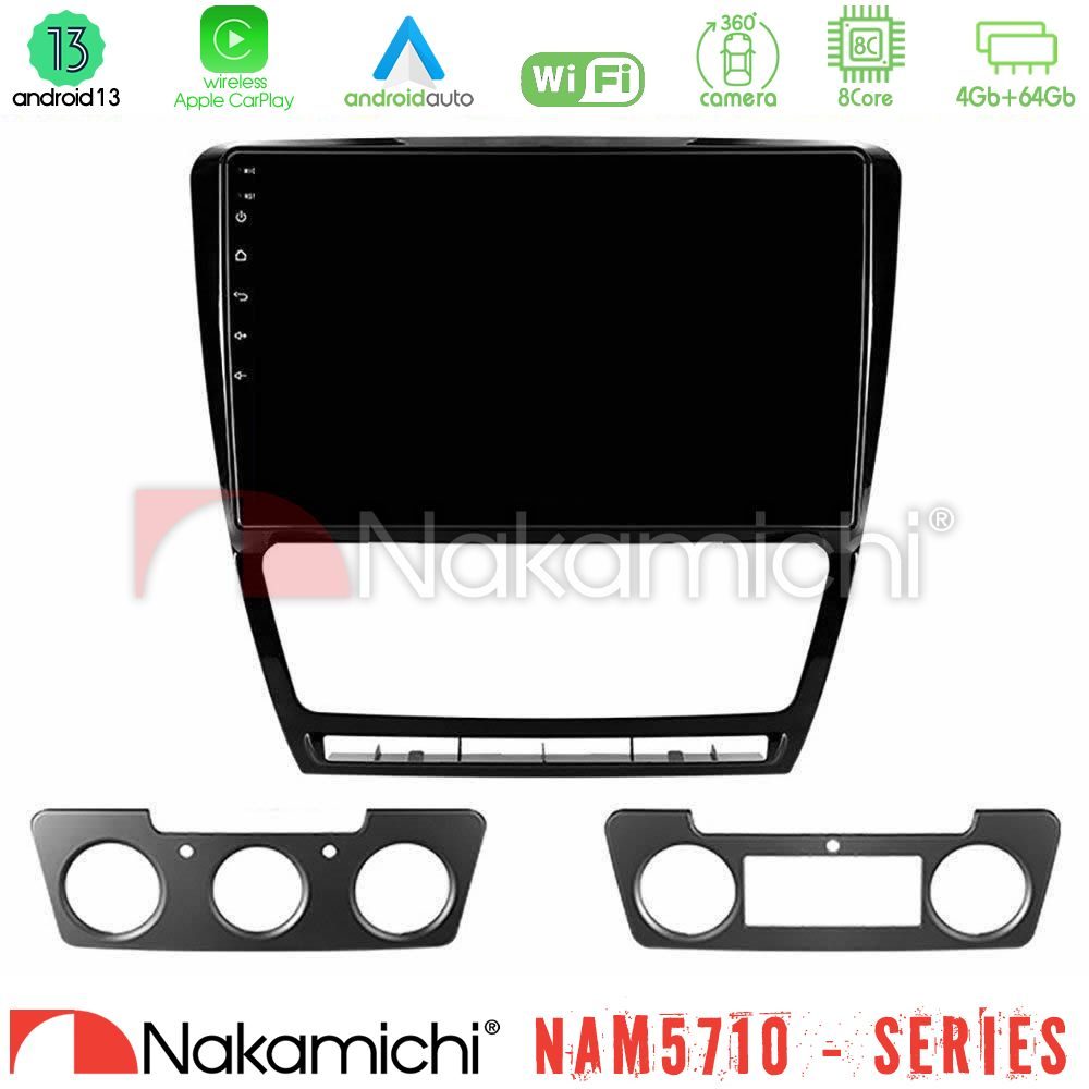 Nakamichi NAM5710 Series 8Core Android13 4+64GB Skoda Octavia 5 Navigation Multimedia Tablet 10"