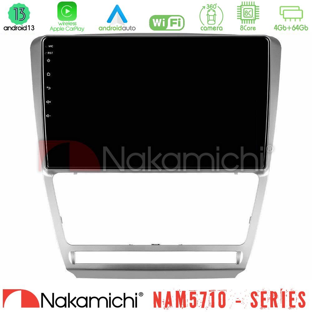 Nakamichi NAM5710 Series 8Core Android13 4+64GB Skoda Octavia 5 Navigation Multimedia Tablet 10"