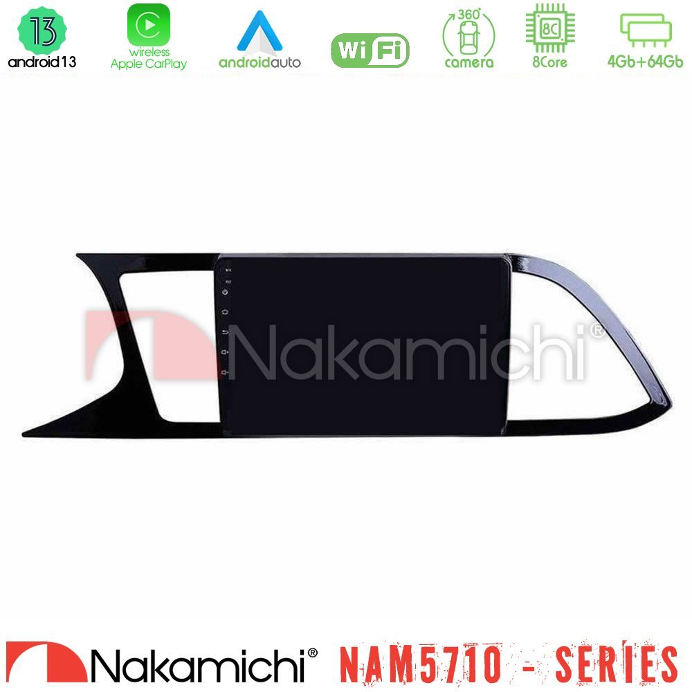 Nakamichi NAM5710 Series 8Core Android13 4+64GB Seat Leon 2013 – 2019 Navigation Multimedia Tablet 9"