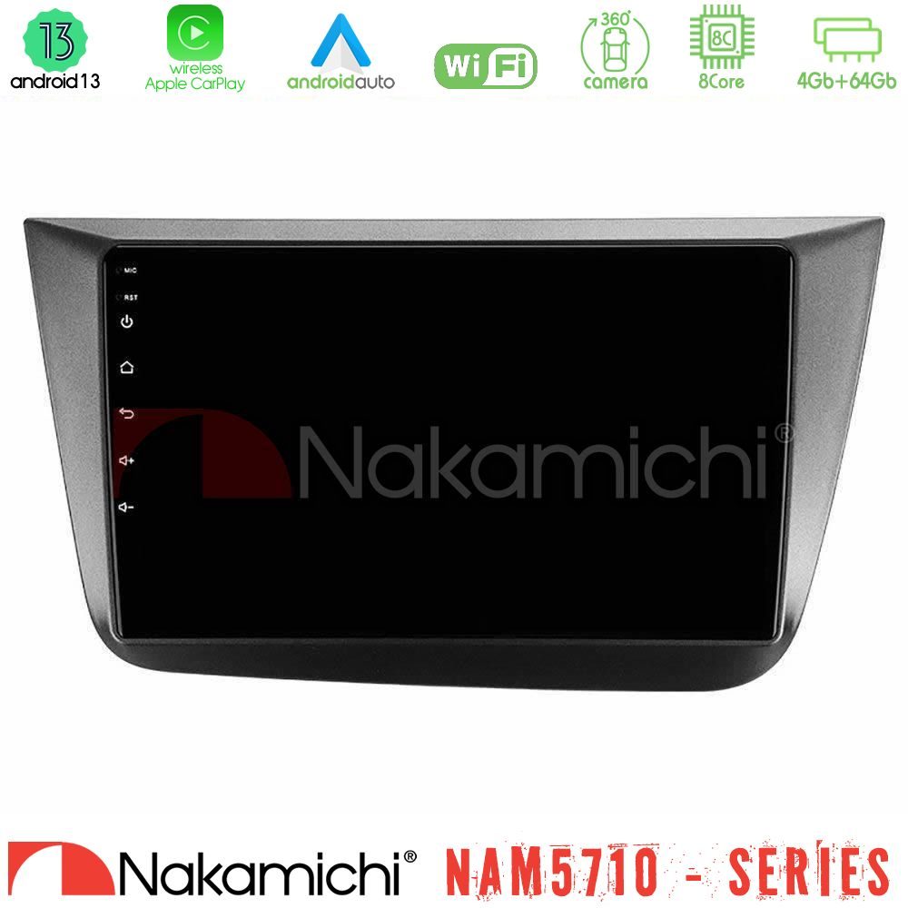 Nakamichi NAM5710 Series 8Core Android13 4+64GB Seat Altea 2004-2015 Navigation Multimedia Tablet 9"