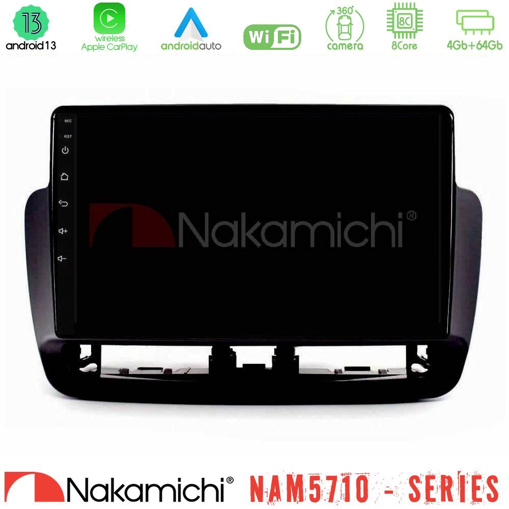 Nakamichi NAM5710 Series 8Core Android13 4+64GB Seat Ibiza 2012-2015 Navigation Multimedia Tablet 9" (Piano Black)