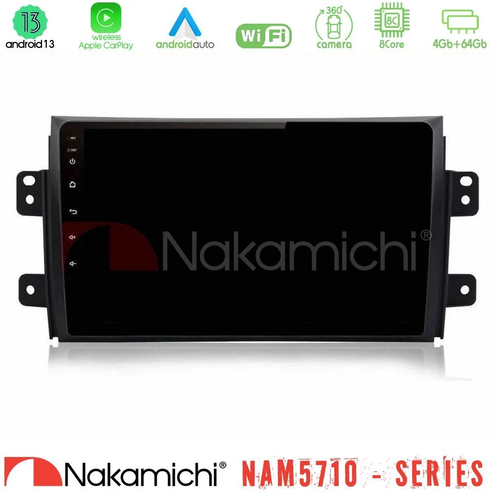 Nakamichi NAM5710 Series 8Core Android13 4+64GB Suzuki SX4 2006-2014 Fiat Sedici 2006-2014 Navigation Multimedia Tablet 9"