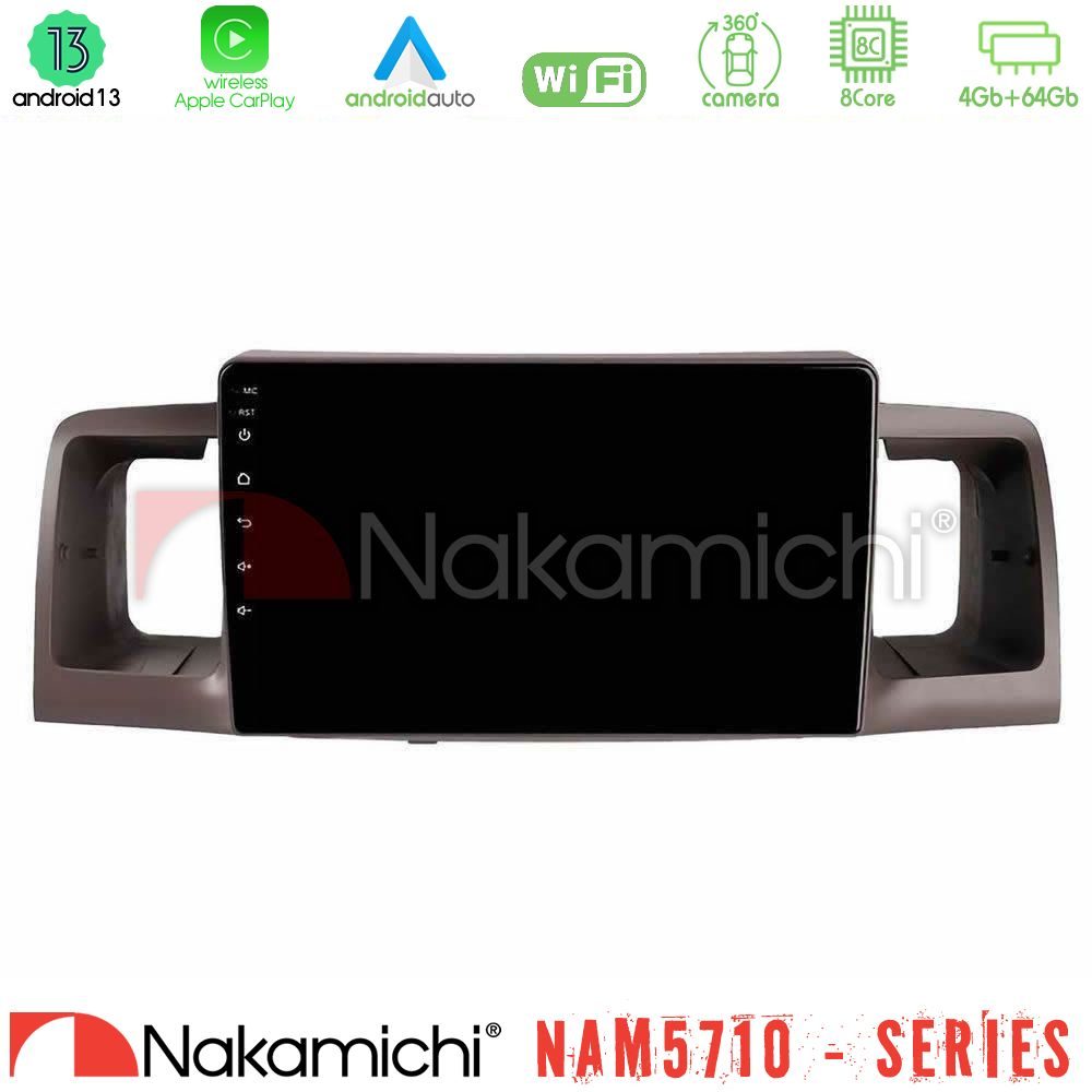 Nakamichi NAM5710 Series 8Core Android13 4+64GB  Toyota Corolla 2002-2006 Navigation Multimedia Tablet 9"