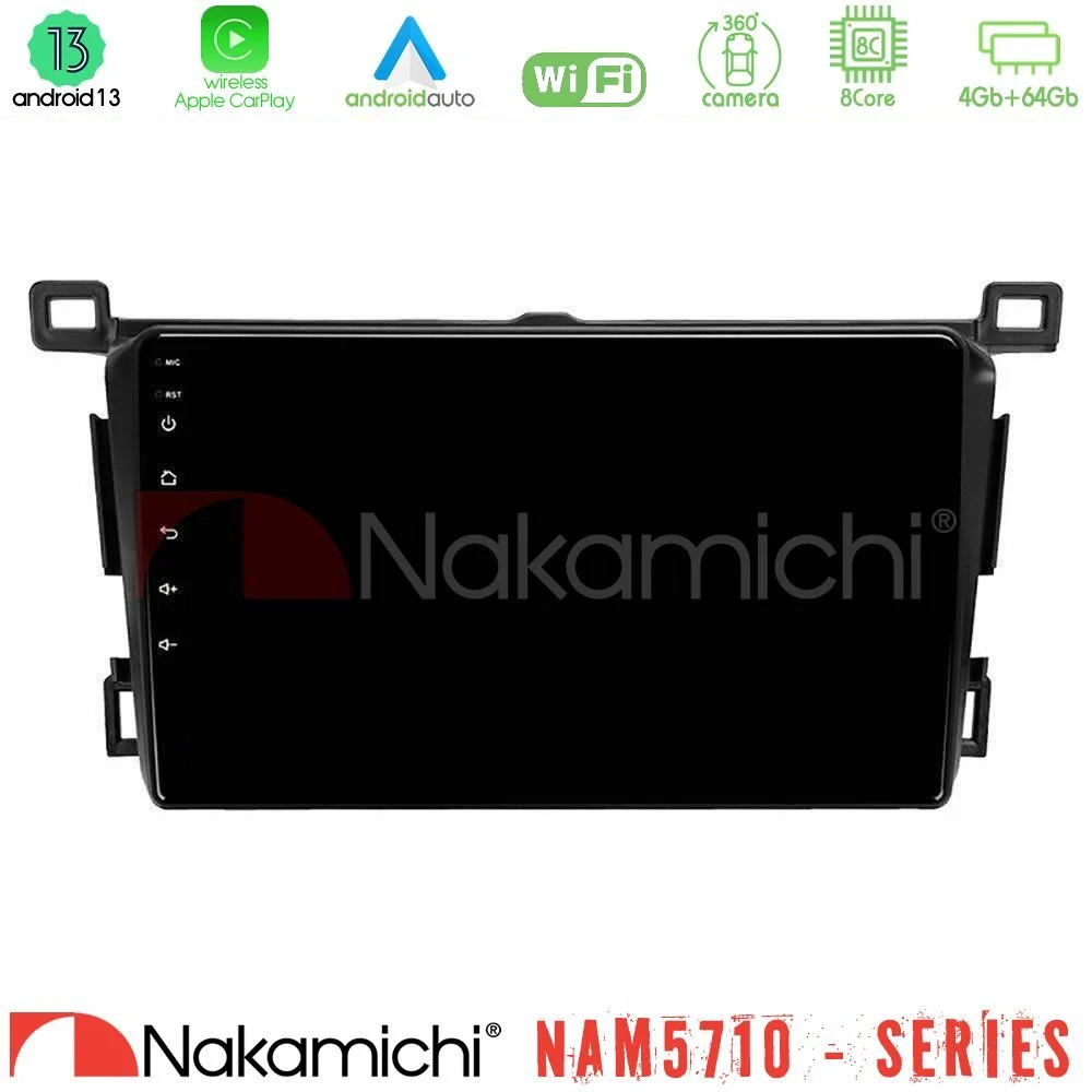 Nakamichi NAM5710 Series 8Core Android13 4+64GB Toyota RAV4 2013-2018 Navigation Multimedia Tablet 9"
