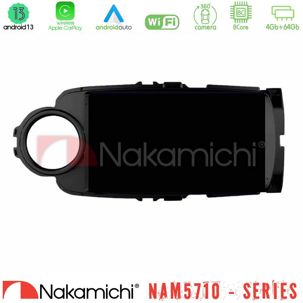 Nakamichi NAM5710 Series 8Core Android13 4+64GB  Toyota Yaris Navigation Multimedia Tablet 9" (Μαύρο Χρώμα)