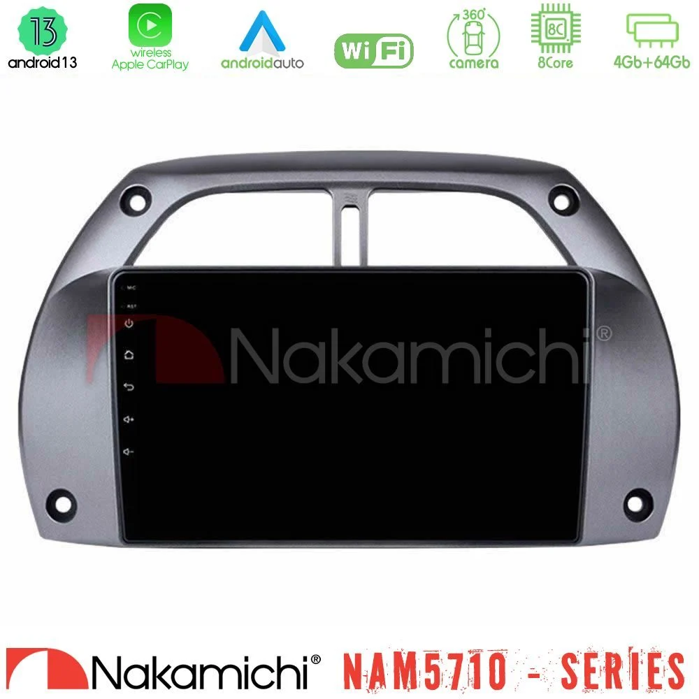 Nakamichi NAM5710 Series 8Core Android13 4+64GB Toyota RAV4 2001 - 2006 Navigation Multimedia Tablet 9"