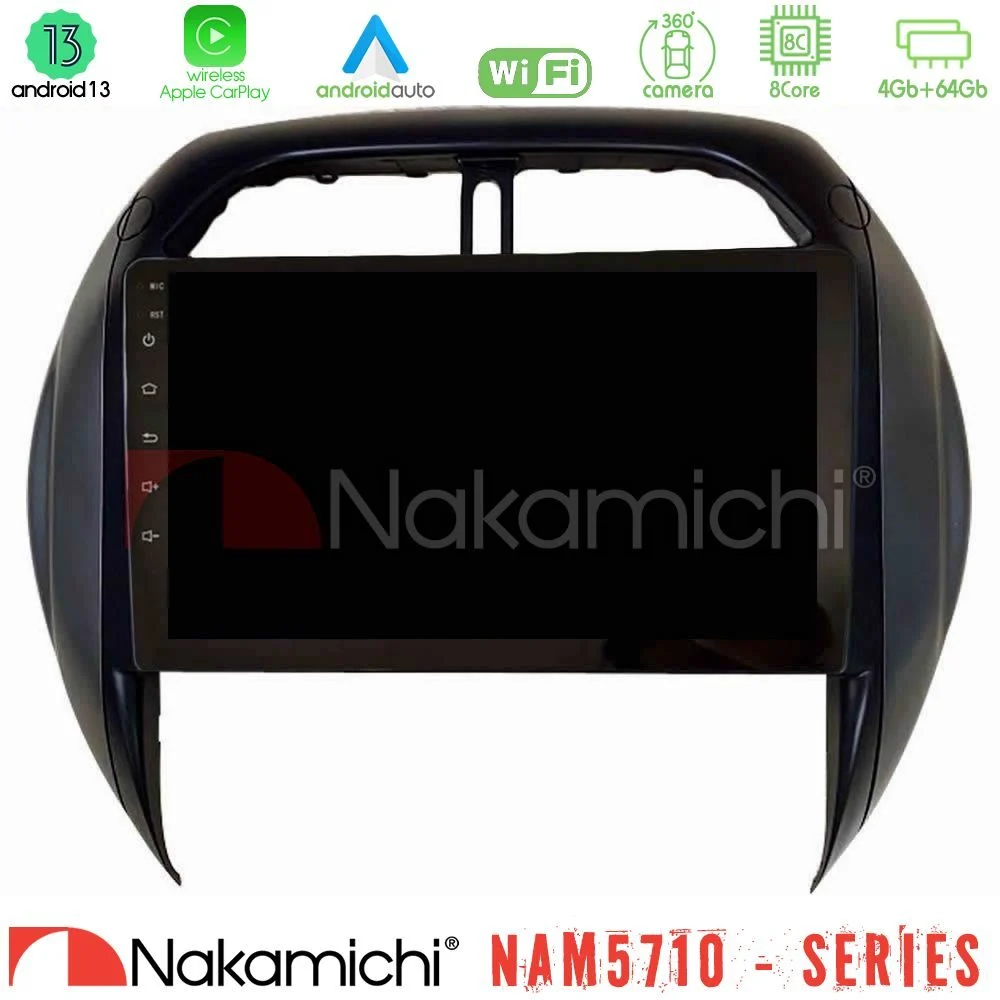 Nakamichi NAM5710 Series 8Core Android13 4+64GB Toyota RAV4 2001-2005 (Auto A/C) Navigation Multimedia Tablet 9"
