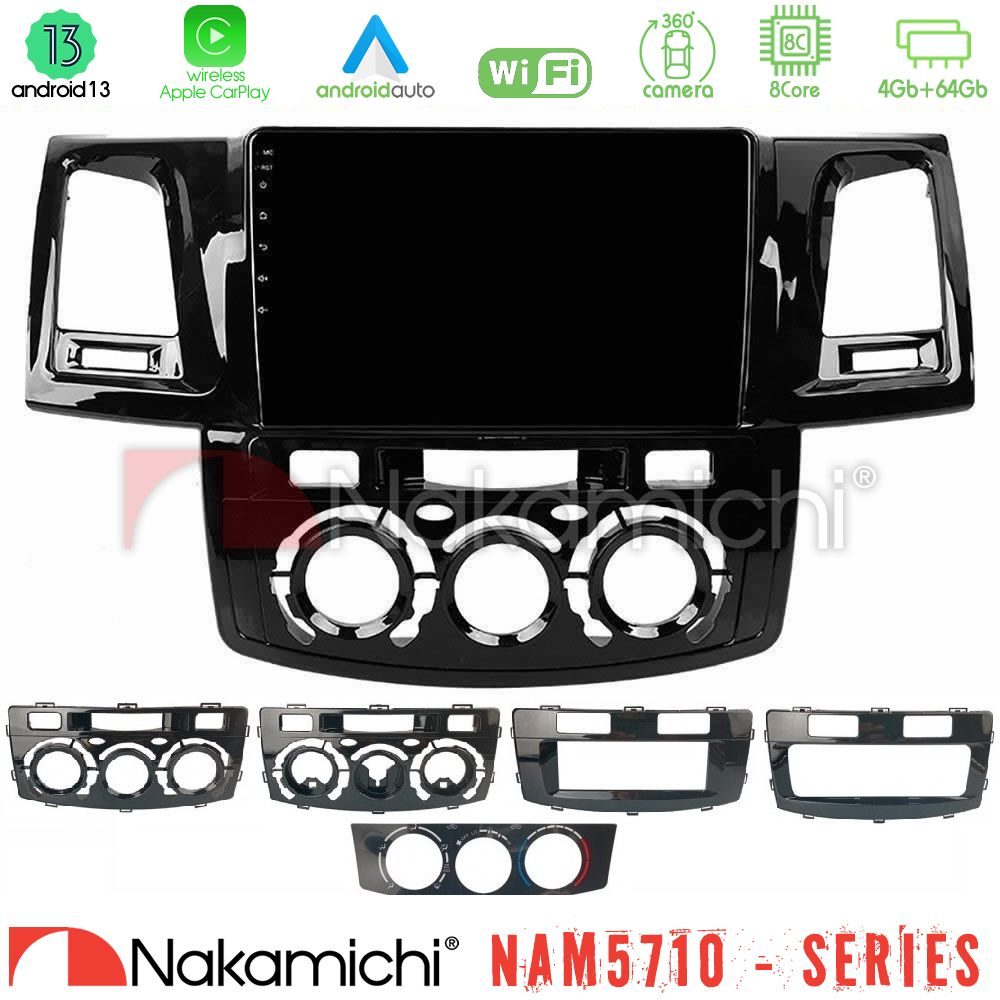 Nakamichi NAM5710 Series 8Core Android13 4+64GB Toyota Hilux 2007-2016 Navigation Multimedia Tablet 9"
