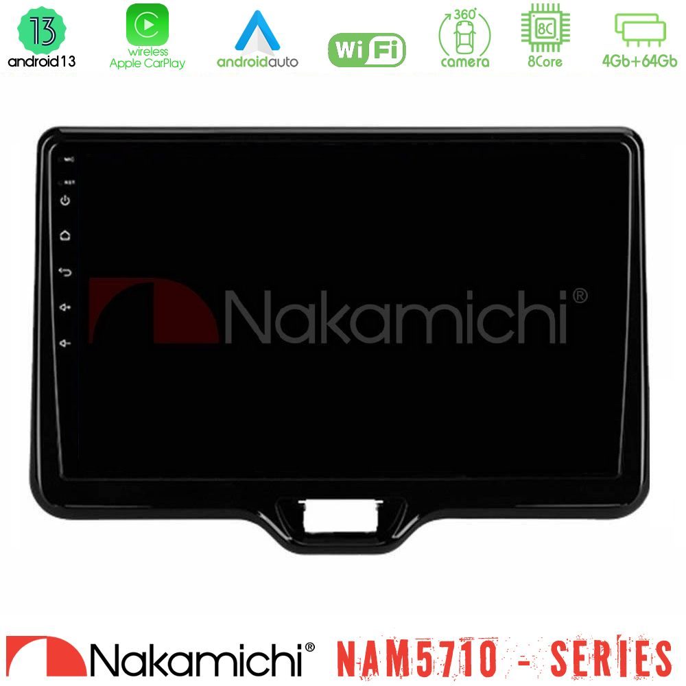 Nakamichi NAM5710 Series 8Core Android13 4+64GB Toyota Yaris Cross RHD 2020-> (Low Version) Navigation Multimedia Tablet 9"