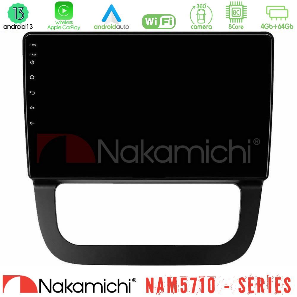 Nakamichi NAM5710 Series 8Core Android13 4+64GB VW Jetta Navigation Multimedia Tablet 10"