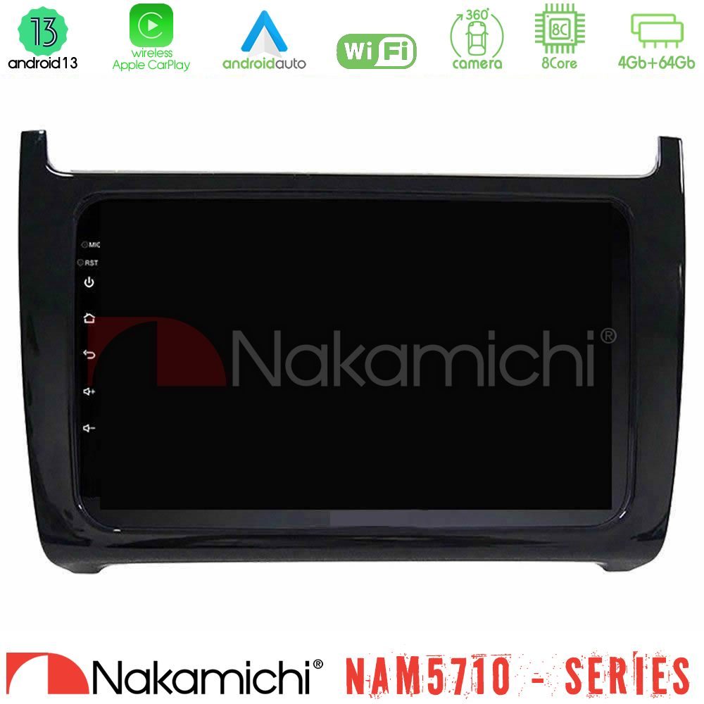 Nakamichi NAM5710 Series 8Core Android13 4+64GB  Vw Polo Navigation Multimedia Tablet 9"