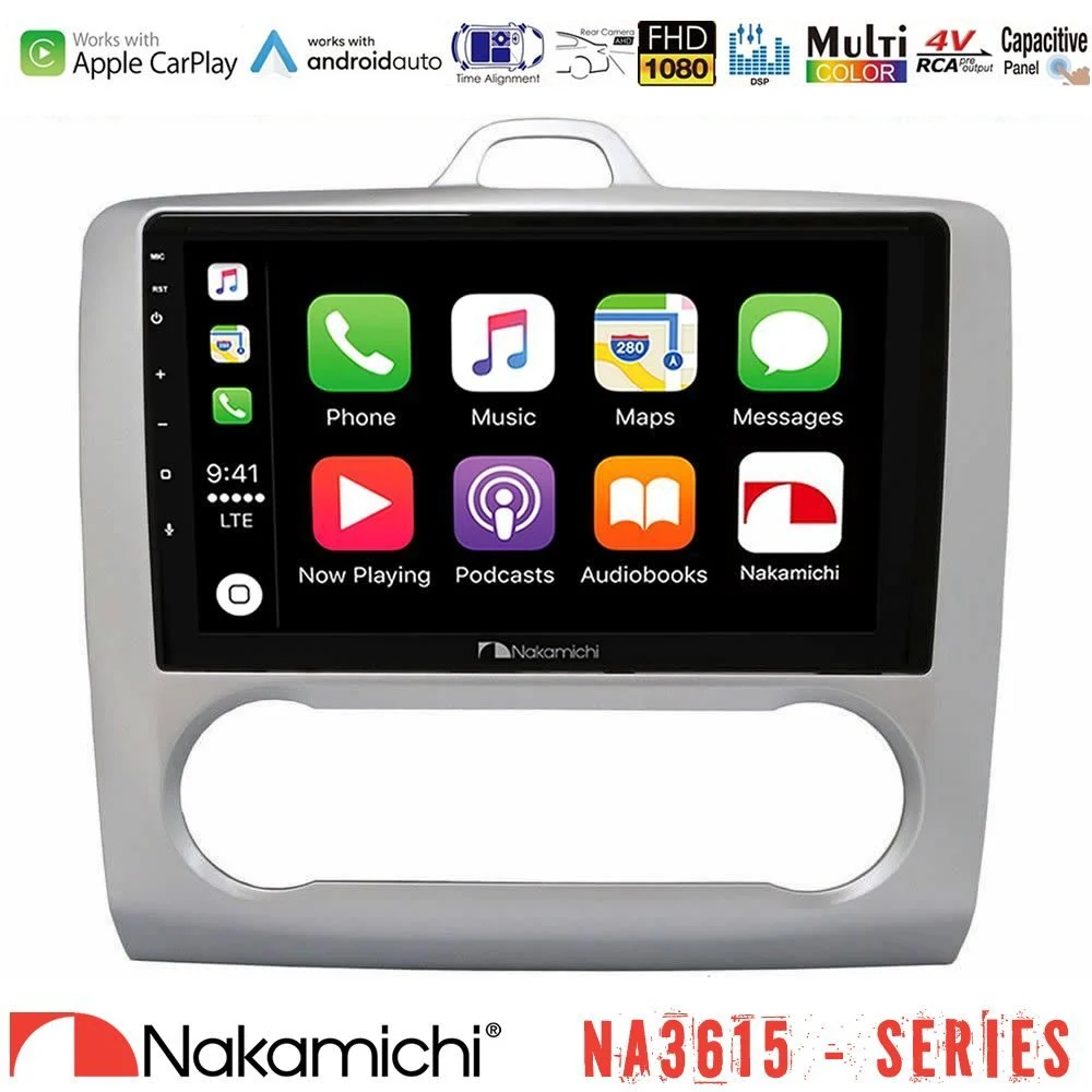 Nakamichi NA3615 Series Με Wireless Carplay & Android Auto Ford Focus Auto AC Media Station Tablet 9"