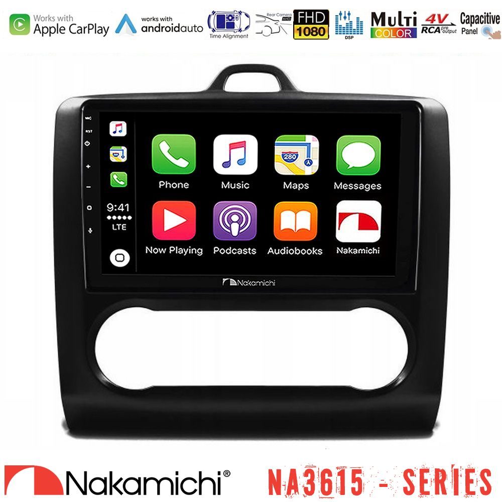 Nakamichi NA3615 Series Με Wireless Carplay & Android Auto  Ford Focus Auto AC Media Station Tablet 9" (Μαύρο Χρώμα)