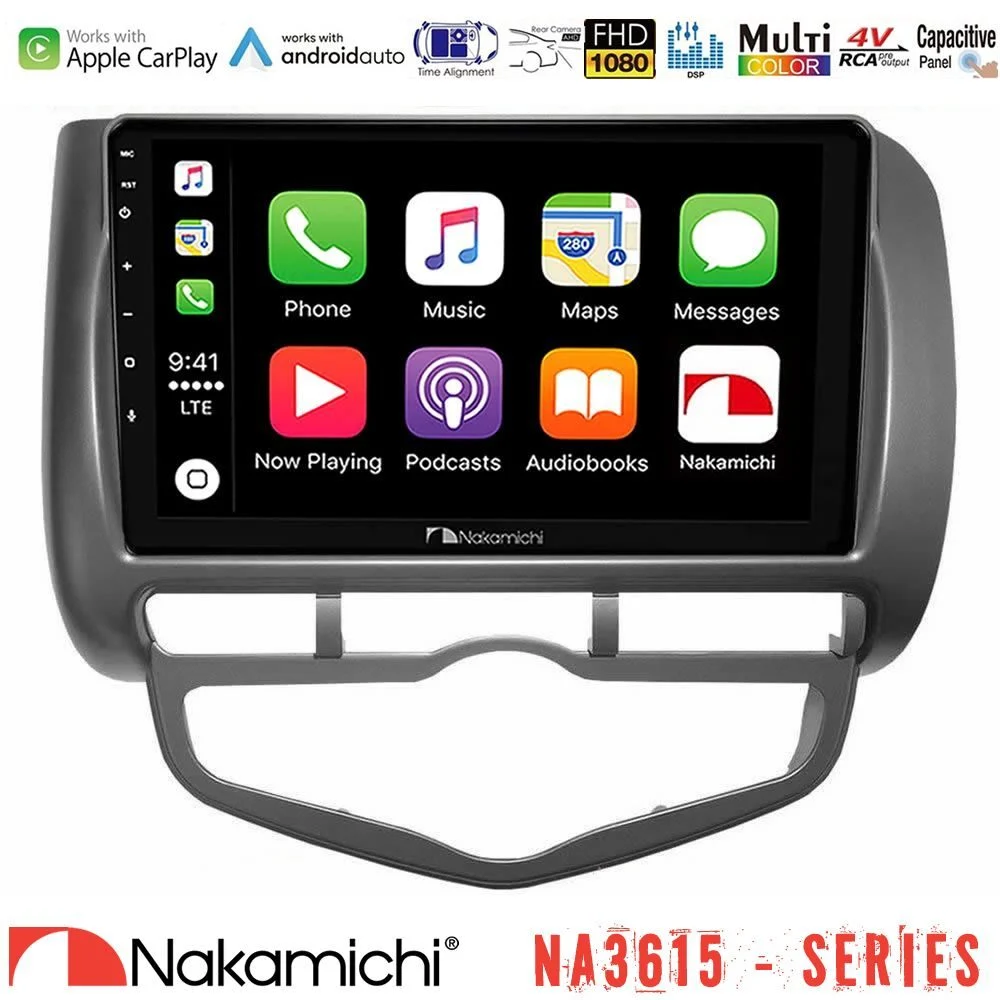 Nakamichi NA3615 Series Με Wireless Carplay & Android Auto Honda Jazz 2002-2008 (Auto A/C) Media Station Tablet 9"