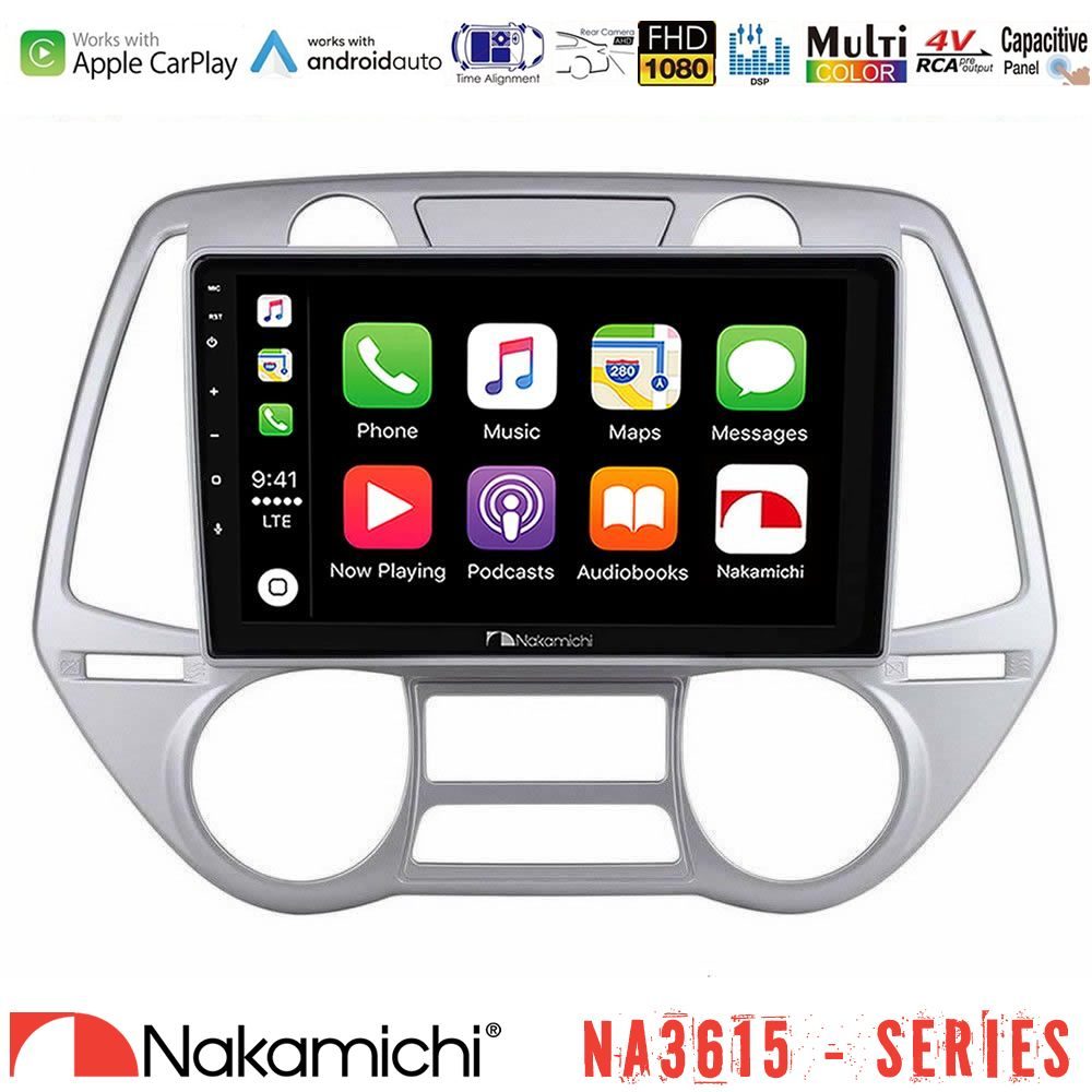 Nakamichi NA3615 Series Με Wireless Carplay & Android Auto Hyundai i20 2009-2012 Auto A/C Media Station Tablet 9"