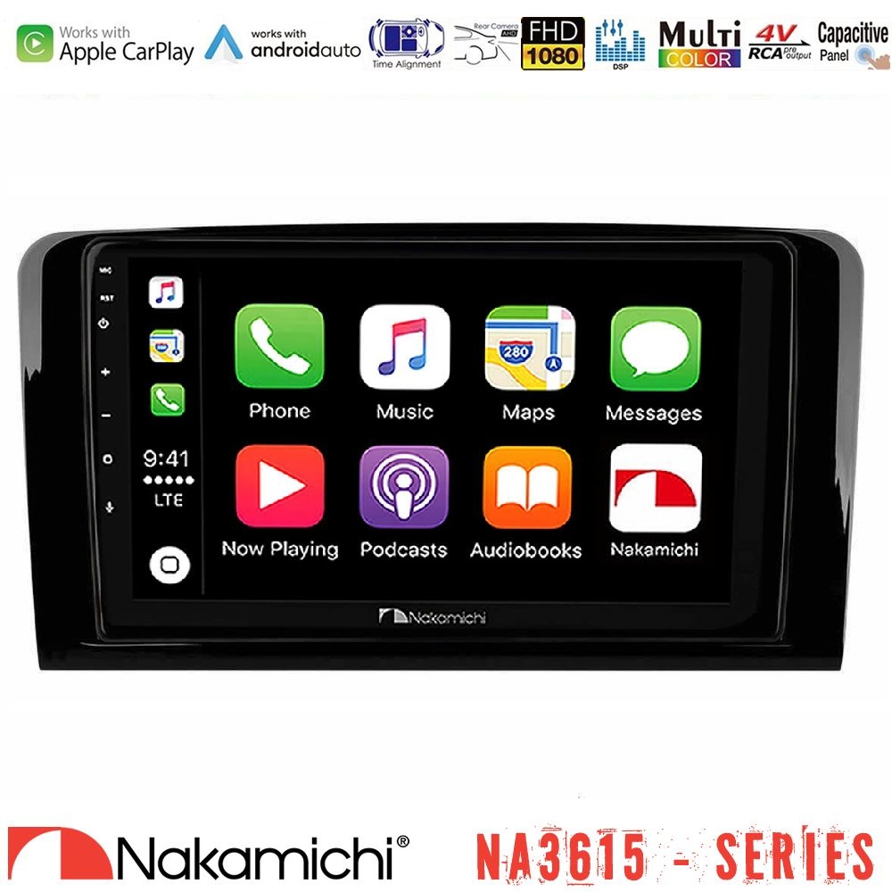 Nakamichi NA3615 Series Με Wireless Carplay & Android Auto Mercedes ML/GL Class Media Station Tablet 9"