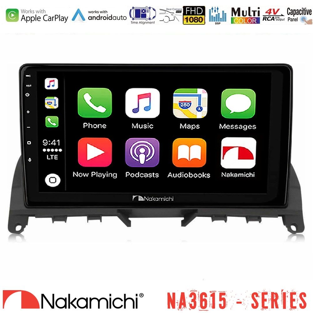 Nakamichi NA3615 Series Με Wireless Carplay & Android Auto Mercedes C Class W204 Media Station Tablet 9"