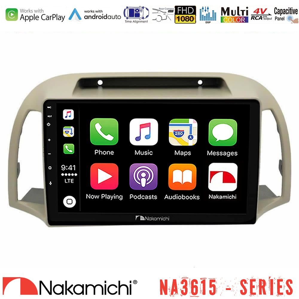 Nakamichi NA3615 Series Με Wireless Carplay & Android Auto Nissan Micra K12 2002-2010 Media Station Tablet 9"