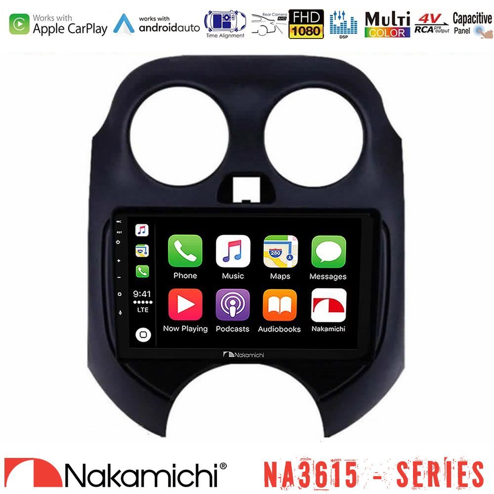 Nakamichi NA3615 Series Με Wireless Carplay & Android Auto Nissan Micra 2011-2014 Media Station Tablet 9"