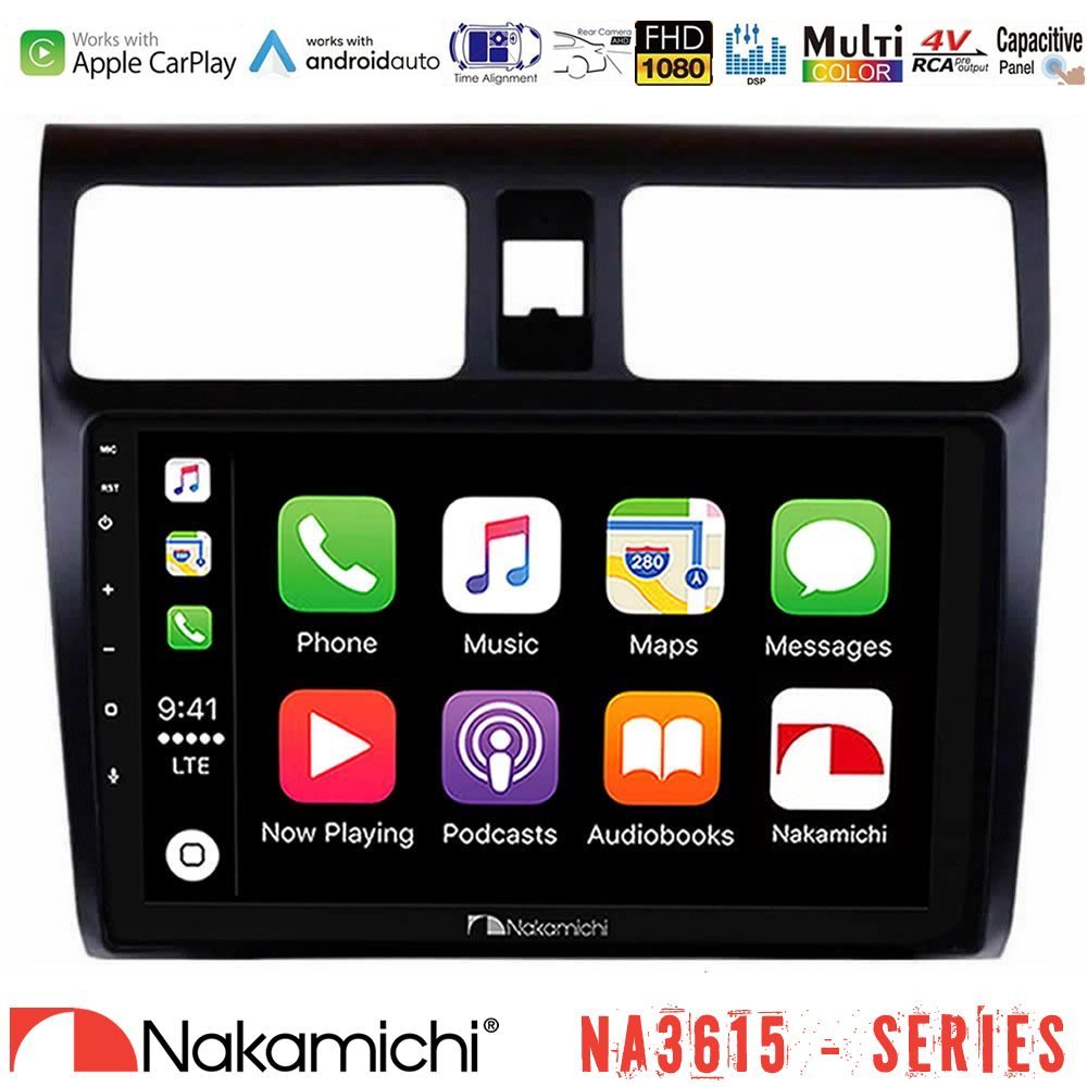 Nakamichi NA3615 Series Με Wireless Carplay & Android Auto Suzuki Swift 2005-2010 Media Station Tablet 9"