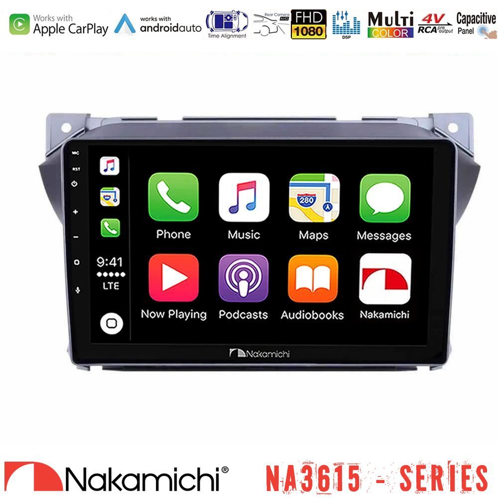 Nakamichi NA3615 Series Με Wireless Carplay & Android Auto Suzuki Alto amp; Nissan Pixo Media Station Tablet 9"