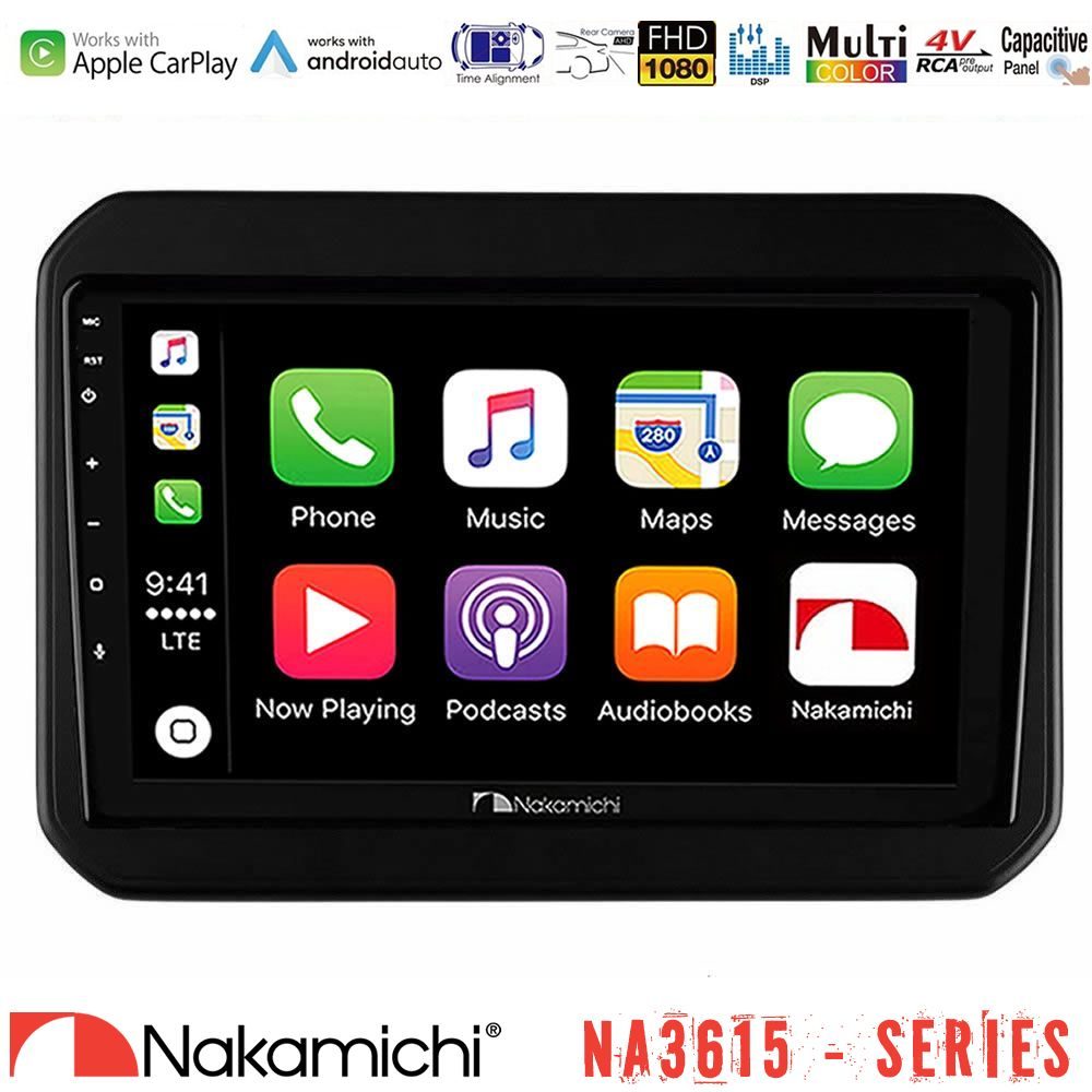 Nakamichi NA3615 Series Με Wireless Carplay & Android Auto Suzuki Ignis Media Station Tablet 9"