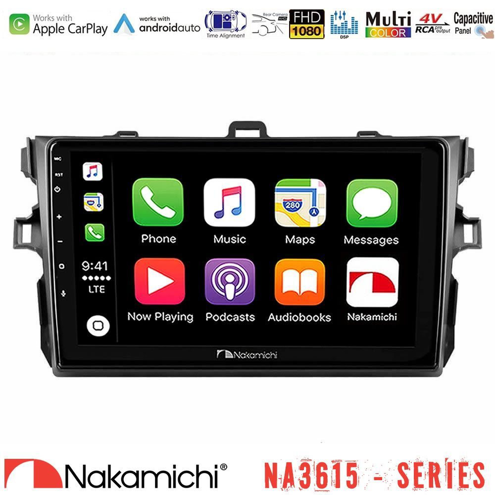 Nakamichi NA3615 Series Με Wireless Carplay & Android Auto Toyota Corolla 2007-2012 Media Station Tablet 9"