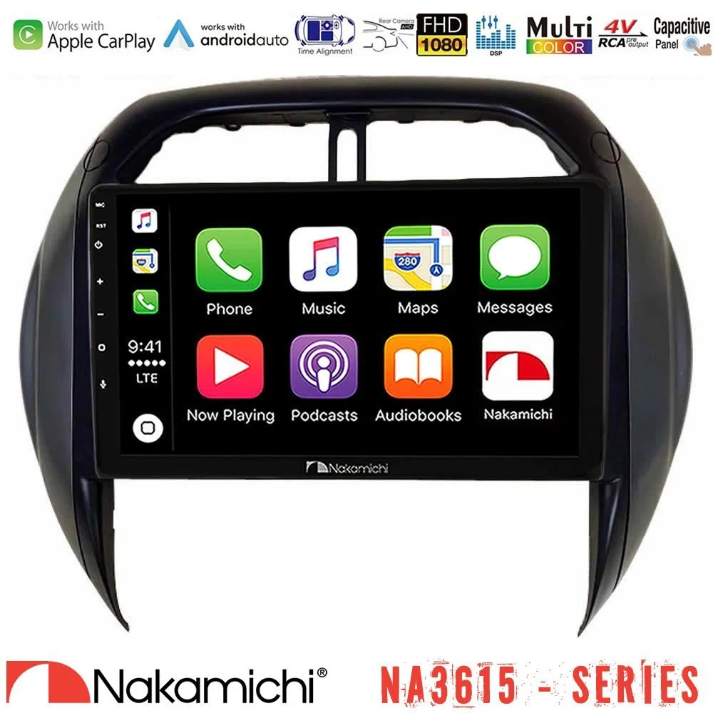 Nakamichi NA3615 Series Με Wireless Carplay & Android Auto Toyota RAV4 2001-2005 (Auto A/C) Media Station Tablet 9"