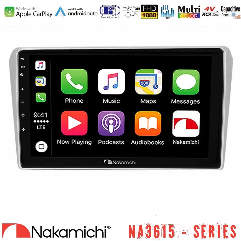Nakamichi NA3615 Series Με Wireless Carplay & Android Auto Toyota Avensis T25 02/2003–2008 Media Station Tablet 9"