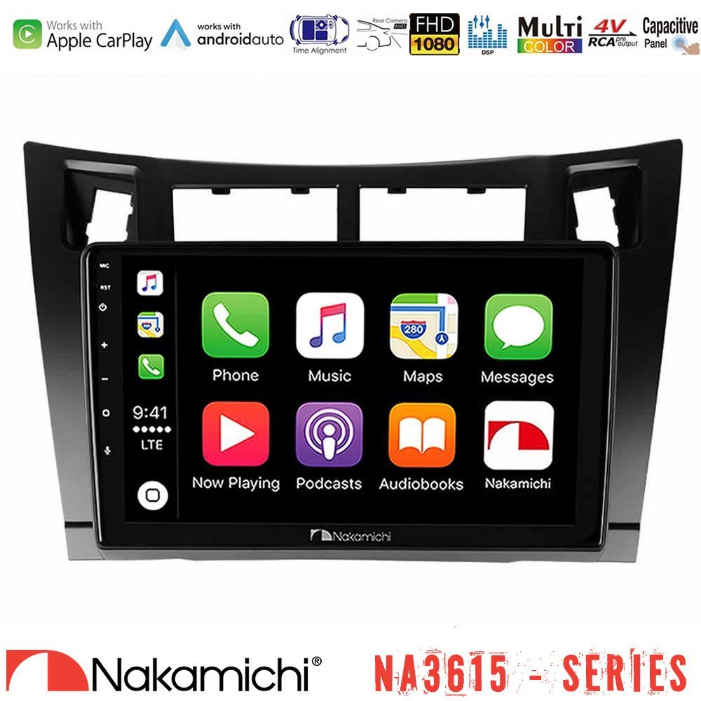 Nakamichi NA3615 Series Με Wireless Carplay & Android Auto Toyota Yaris Media Station Tablet 9" (Μαύρο Χρώμα)